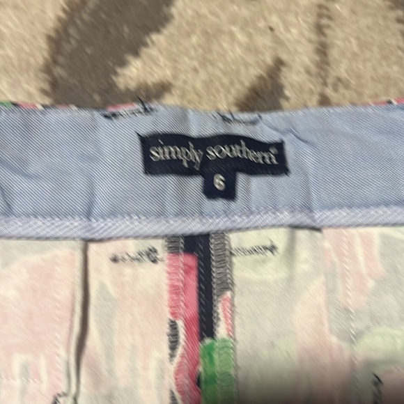 Simply southern shorts. NWOT size 6 navy pink elephants flat front. Has pockets - Picture 2 of 4